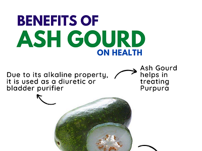 Health Benefits of Ash Gourd - Post for Lybrate canva design graphic design photoshop