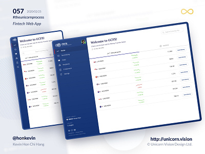 057 - GCFX Web App branding currency exchange money transfer reactjs theunicornprocess ui unicornvision ux