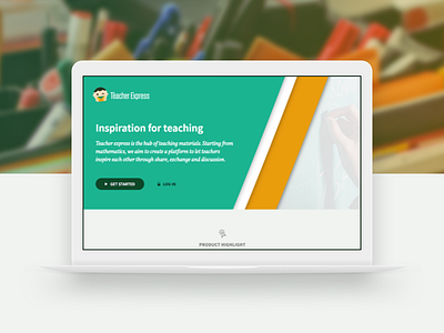 Teacher Express Landing Page landing page material style web