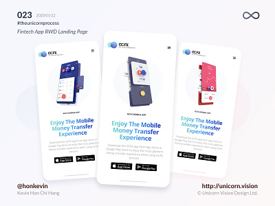 023 - GCFX App Landing Page currency converter currency exchange landing page money app money transfer theunicornprocess unicornvision web design
