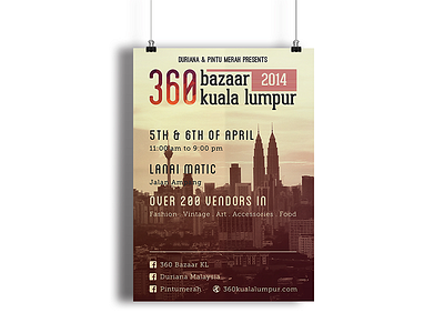 360 Bazaar Kuala Lumpur '14 360 bazaar bazaar kuala lumpur malaysia poster vintage