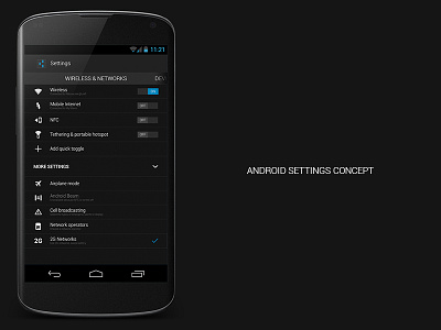Android Settings Concept android concept ui
