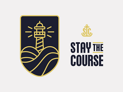 Stay The Course Enamel Pin Design Comp - Kickstarter branding button enamel pin graphic design heart icon kickstarter lighthouse logo poster toronto typography