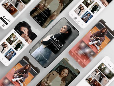EMICLO - eCommerce Fashion/Clothing App - UI Concept Design app branding clothing dating design ecommerce fashion ios iphone mobile mockup tinder ui unique ux