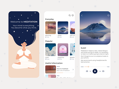 Meditation App app design mobile mobileapp ui ux