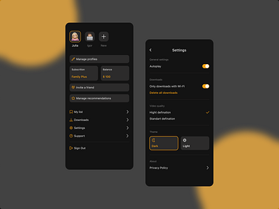 Daily UI :: 006-007 User Profile and Settings 006 007 app daily ui daily ui 006 daily ui 077 dailyui dailyui006 dailyui007 design mobile mobileapp settings ui userprofile