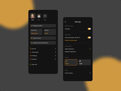 Daily UI :: 006-007 User Profile and Settings