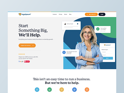 Website Design Concept for Small Business Consultancy Firm agency bakersfield branding design illustration landing page logo small ui ux web design xd