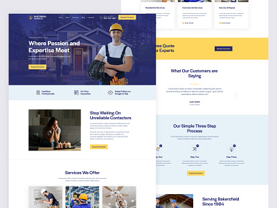 Website design for an electrician company agency bakersfield branding design illustration landing page logo ui ux web design