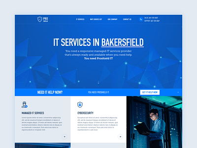 A cool website design for an IT Company! agency bakersfield branding design illustration it landing page logo pro ui ux web design