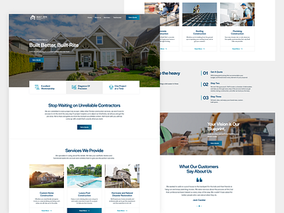 A sturdy and efficient design for a contractor company! agency bakersfield branding built contractor design illustration instagood landing page logo right sturdy ui ux web design