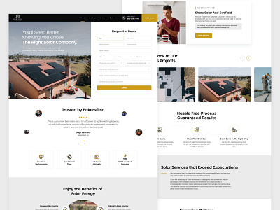 A landing page created for Heritage Solar! agency bakersfield branding design illustration landing page logo solar sunny thebest ui ux web design