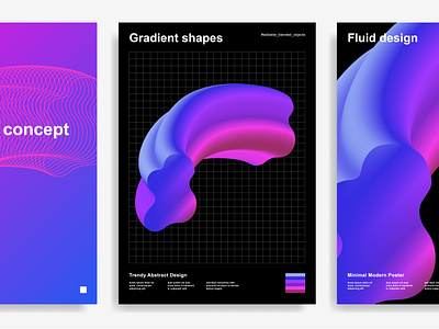 3d gradient shapes