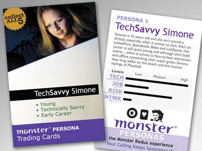 Monster PERSONA Trading Cards persona personas user centered design user experience ux