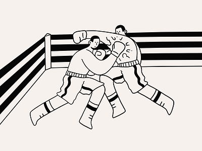 Internal Conflict art boxing character conflict design doodle fight fighter fighting illustration ring sketch struggle