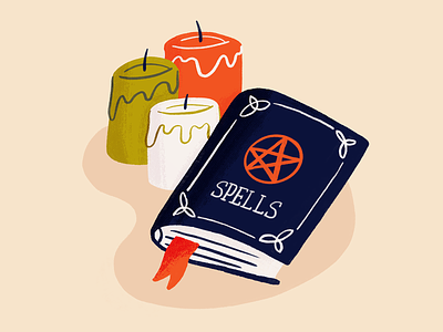 Spells book bookmark candles design doodle draw drawing illustration magic procreate sketch skillshare spells supernatural sweet spot tom froese witch