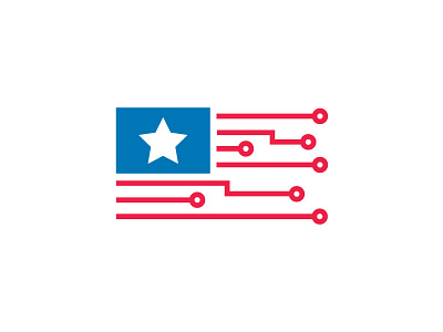 In Tech We Trust america design flag logo star tech technology