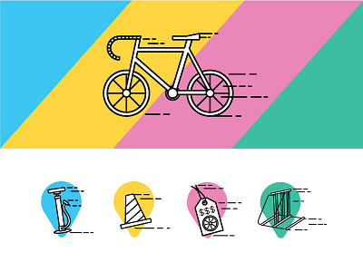 Dale - a "Waze" for bicycles adobe app bicycle bike creativejam design icons illustrations