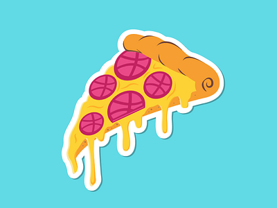 Dribbble Pizza cheese dribbble pizza stickermule