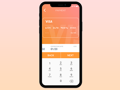 Credit Card Payment UI app credit card gradient iphone x mobile payment simple ui ux