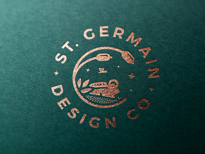 St. Germain Design Co. — Personal Branding ba badge badge logo business card copper foil copper foil business card foil foil business card frog frog logo lilypad logo