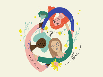 — We got each other — feminism friends illustration photoshop support women women illustration women in illustration