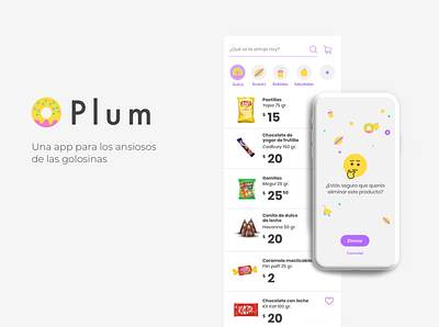 Plum, la app de delivery de golosinas app delivery food ui ux