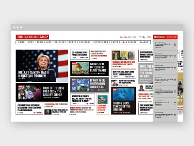 Online web newspaper design editorial design fadu globeandmail graphic design home news newspaper type web