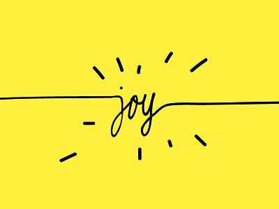 joy black design joy lettering postcard type yellow