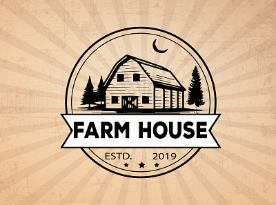 Farmhouse Vintage Logo classic design dribbble graphic design logo logo design logo designer rafatmim03 retro vintage vintage logo