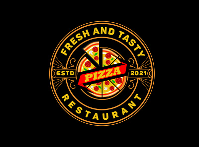 Pizza Vintage logo branding classic design dribbble graphic design illustration logo logo design logo designer ui