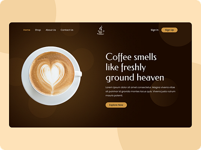 E-commerce Coffee Shop(Web Header) ui uiux