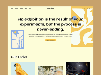 GoodMood-Artist Web Header design ui uiux