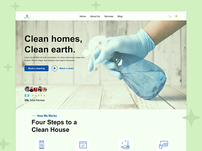 Cleaning-Web Header ui uiux ux