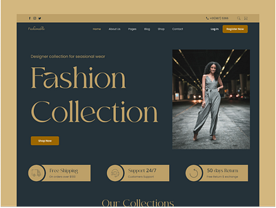 Fashionable-Web Header design ui uiux