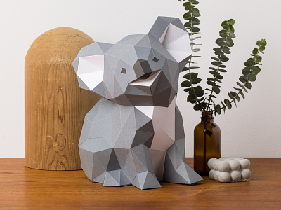 save the koalas 3d canada design fundraising koala lowpolypaper montrea paper paper art papercraft