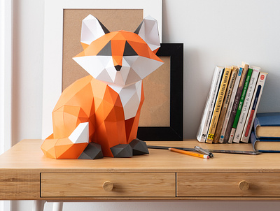 baby fox loved by all 3d canada canadian fox lowpolypaper montrea paper paper art papercraft