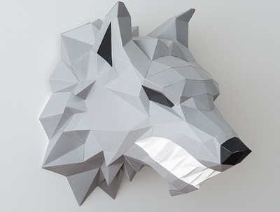 be afraid 3d canada lowpolypaper montrea paper paper art papercraft wolf