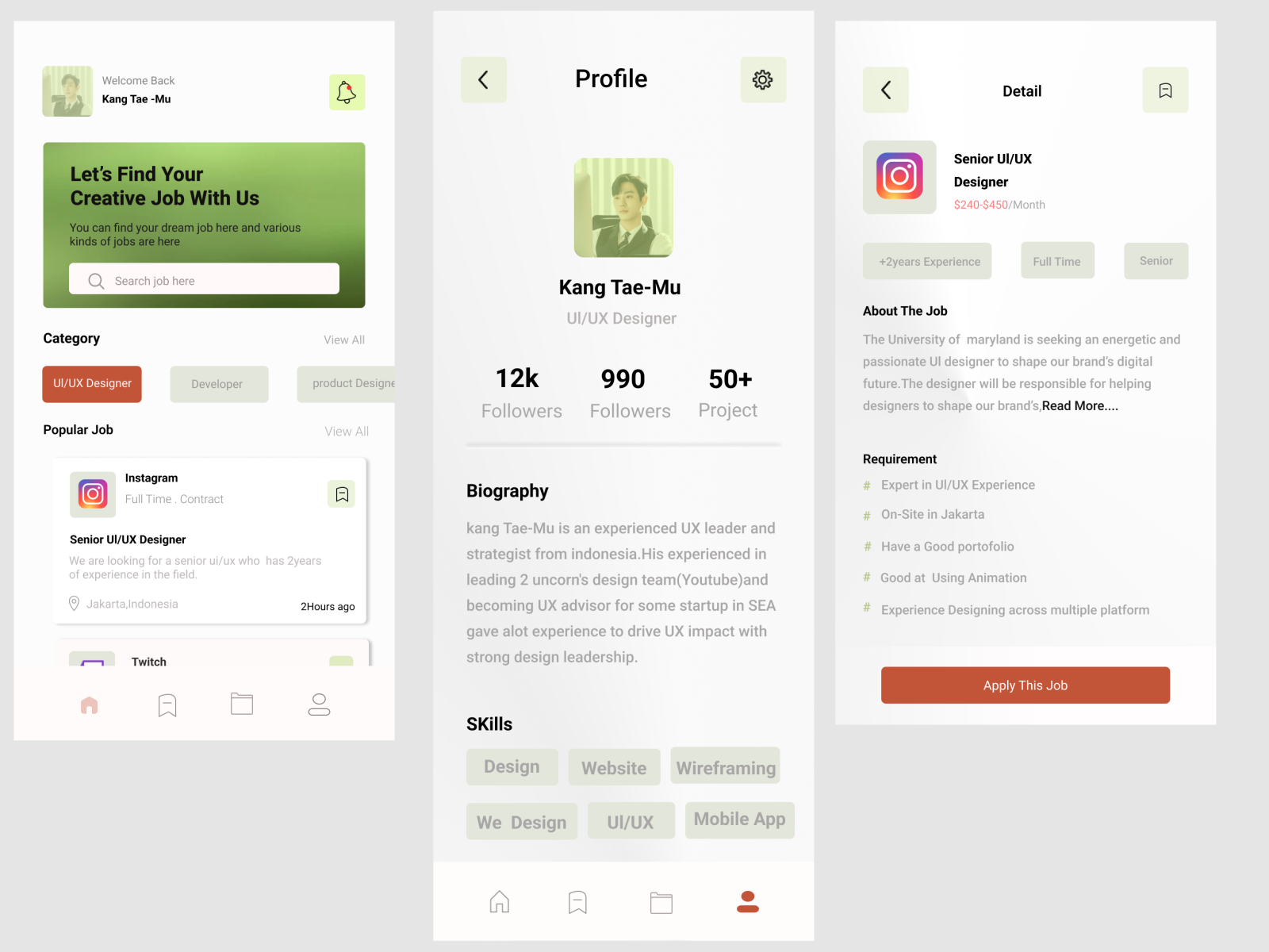 Job App by GIFTED DESIGNS on Dribbble