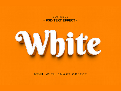 White 3D Editable text effect white
