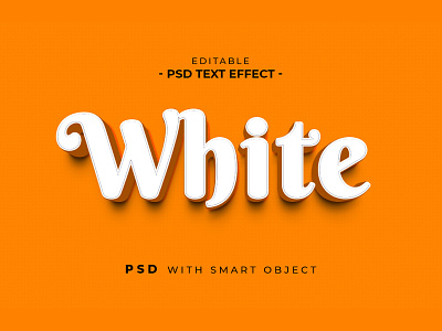 White 3D Editable text effect