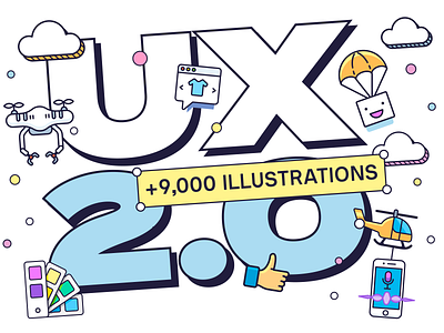 19,500 Illustrations - Streamline UX 2.0 launched! branding color design illustration illustrator minimal presentation ui ux vector