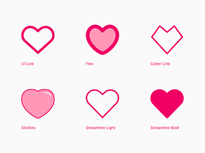 Heart Icons Assorted (Happy Valentine's Day 2022) design flat icons minimal ui vector