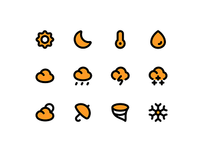 Weather Icons (Streamline Flex) design flat icons minimal ui vector