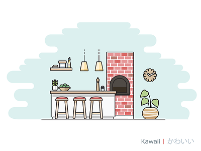 Kawaii Illustrations - Day 3 flat illustration illustrator minimal pizzeria