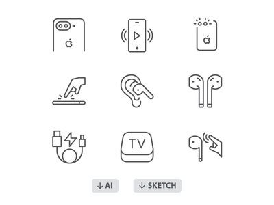 60 Free icons: iPhone 7, AirPods Icons.