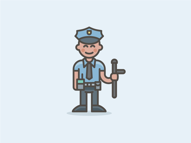 Policeman - Streamline style color icons illustration illustrator marketing police policeman sketch vector