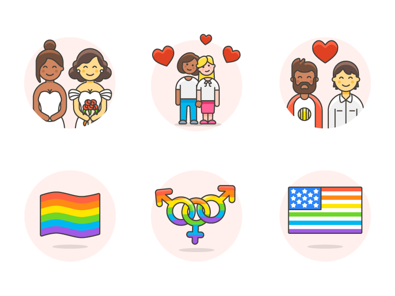 240 Free LGBT Illustrations 🏳️🌈👭👬 diversity gay homosexual icons illustrations lesbian lgbt same sex transgender
