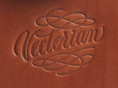 Vectorian logo stamped leather logo vintage
