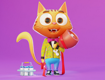 Lets...paRRrrrty!!! 3d animals cartoon cat character design children illustration colorfull funny holidays party